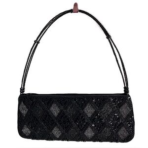 Black Beaded Evening Formal Handbag